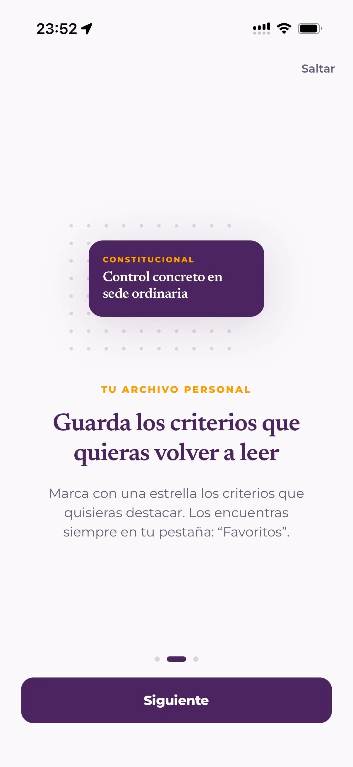 La Corte Dice onboarding: save the criteria you want to read again